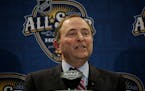 NHL Commissioner Gary Bettman spoke to reporters before the NHL hockey All-Star skills competition on Saturday in Nashville, Tenn.