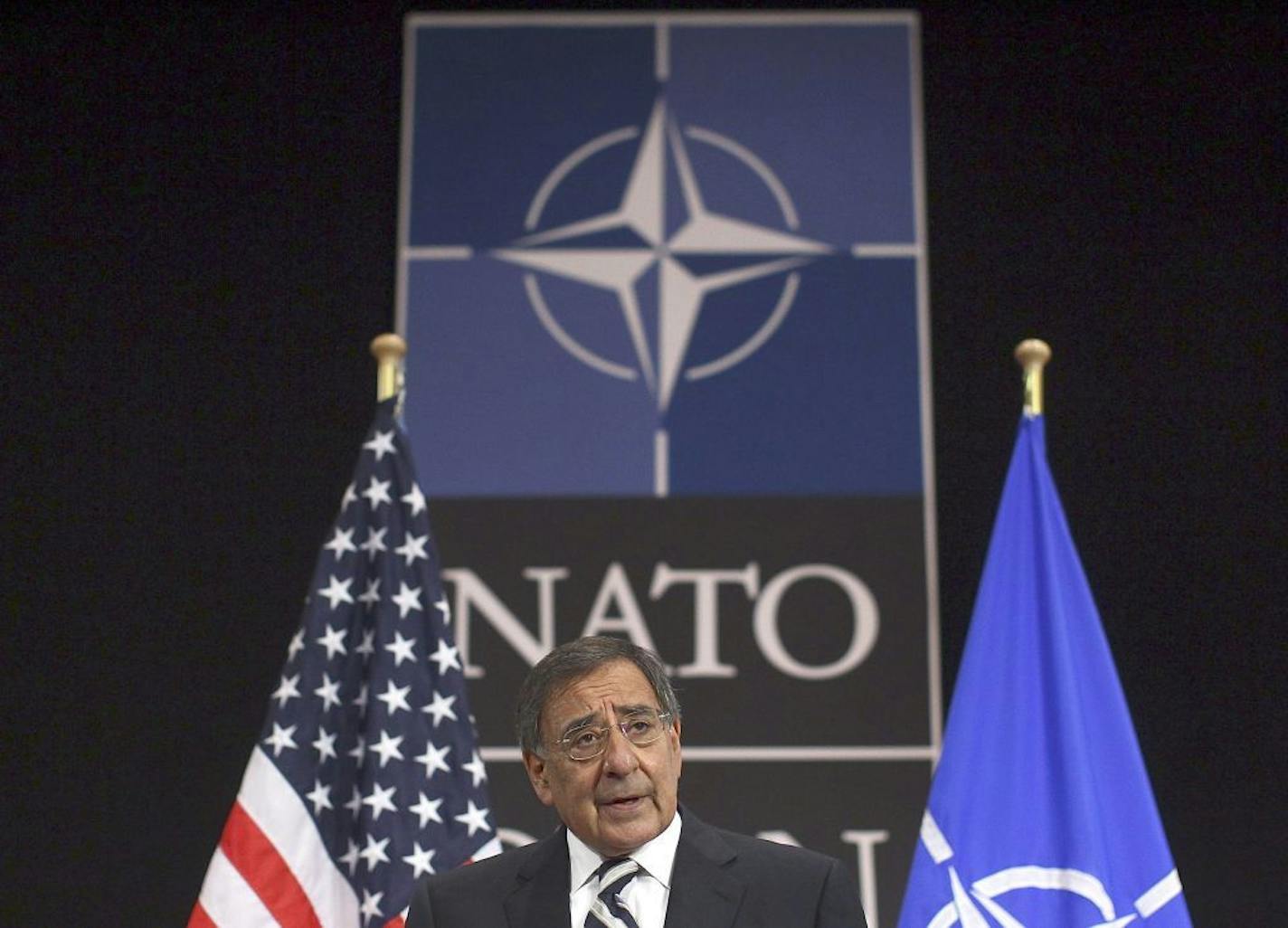 Defense Secretary Leon Panetta spoke Thursday during a news conference at NATO headquarters in Brussels, Belgium.