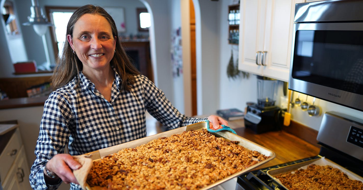 Minnesota mom Angie Gustafson needed a quick and nutritious snack to get her through her morning run. Her homemade granola just happened to also be a hit with family and friends. Now, it's available in 200 stores throughout the Midwest. It's called Gustola Granola.] brian.peterson@startribune.com
Minneapolis, MN
Wednesday, December 18, 2019