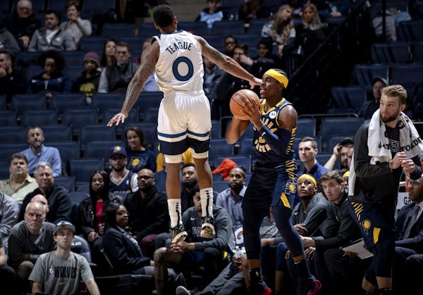 Jeff Teague (0) played his final game for the Wolves on Wednesday night against Indiana.