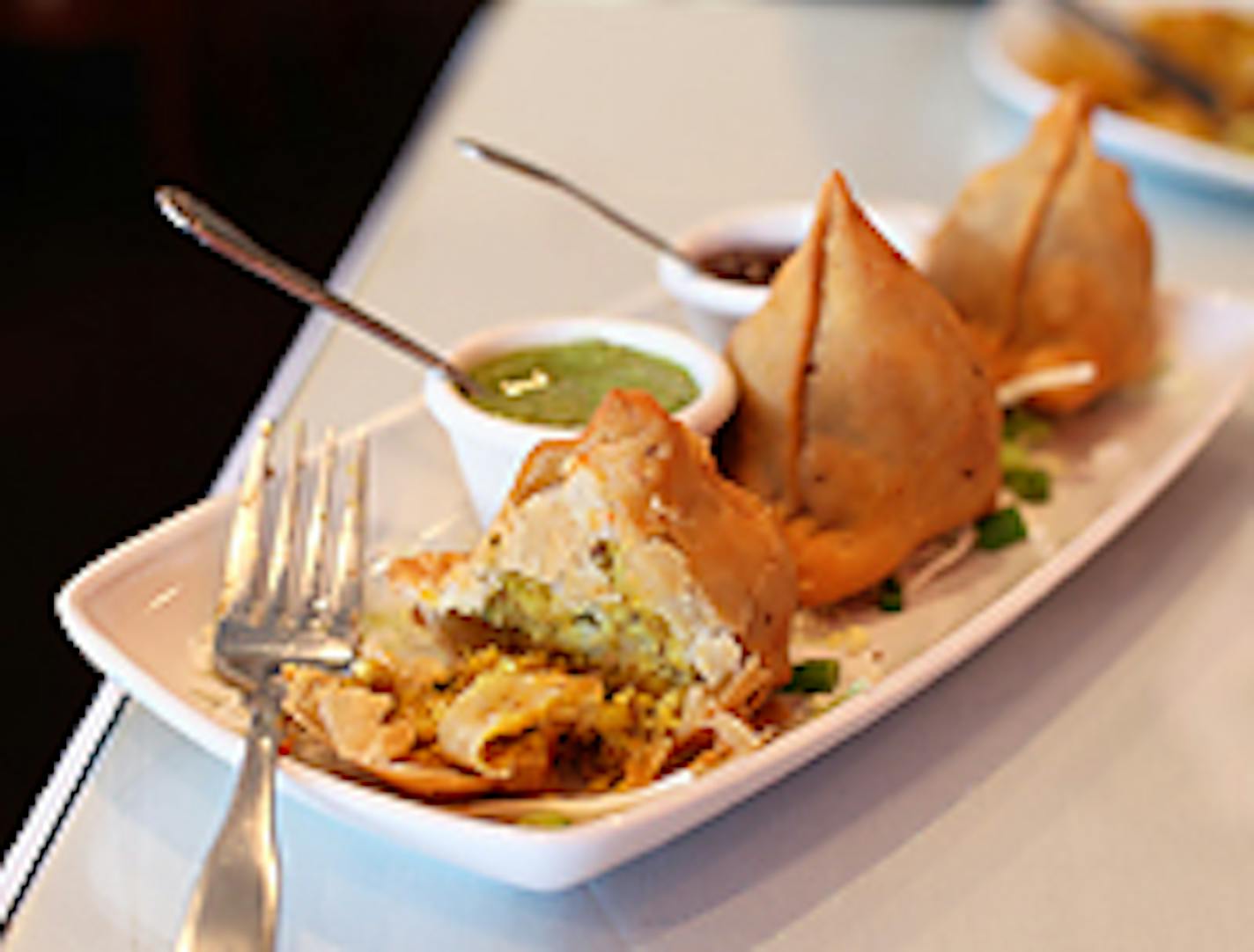 Flaky-fantastic samosas at Curry 'n' Noodles