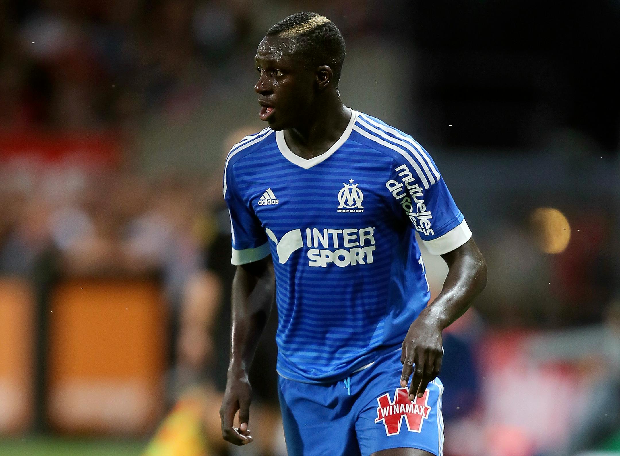 FILE - In this Friday, Aug. 28, 2015 file photo, Marseille's defender Benjamin Mendy controls the ball during their French League One soccer match against Guingamp at the Roudourou stadium in Guingamp, western France. Manchester City has announced on Monday, July 24, 2017 the signing of left-back Benjamin Mendy from Monaco. The 23-year-old Frenchman was part of the Monaco team which won last season�s French title and knocked out City on its way to the Champions League semifinals. (AP Photo/David