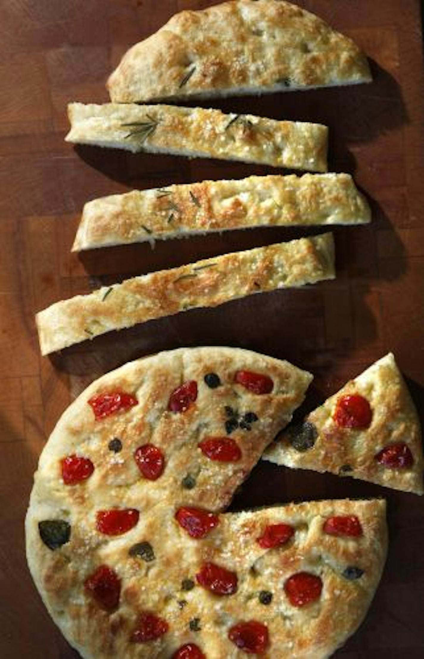 Versatile focaccia bread can be topped with cheese, herbs, veggies or whatever strikes your fancy.