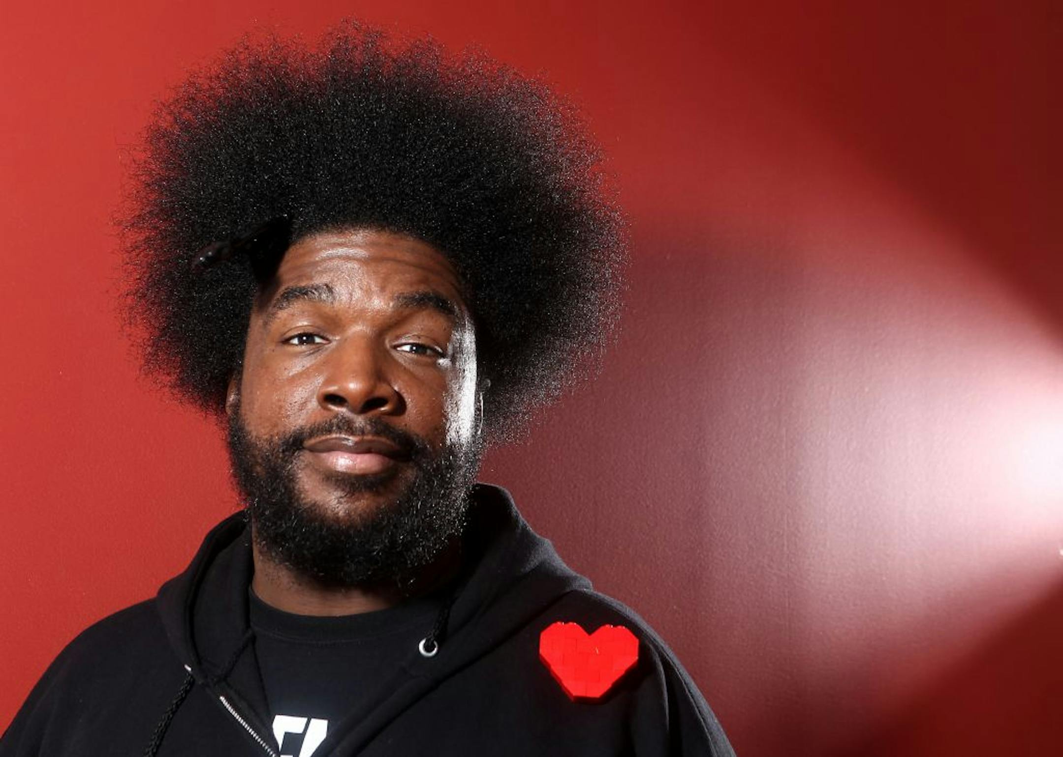 Musician Questlove from the band The Roots, poses for a portrait, Thursday, Dec. 8, 2011 in New York. Questlove's band, The Roots, the house band for "Late Night with Jimmy Fallon," must now run their song choices by NBC after the band performed an off-color song during an appearance by GOP Presidential candidate Michele Bachmann.
