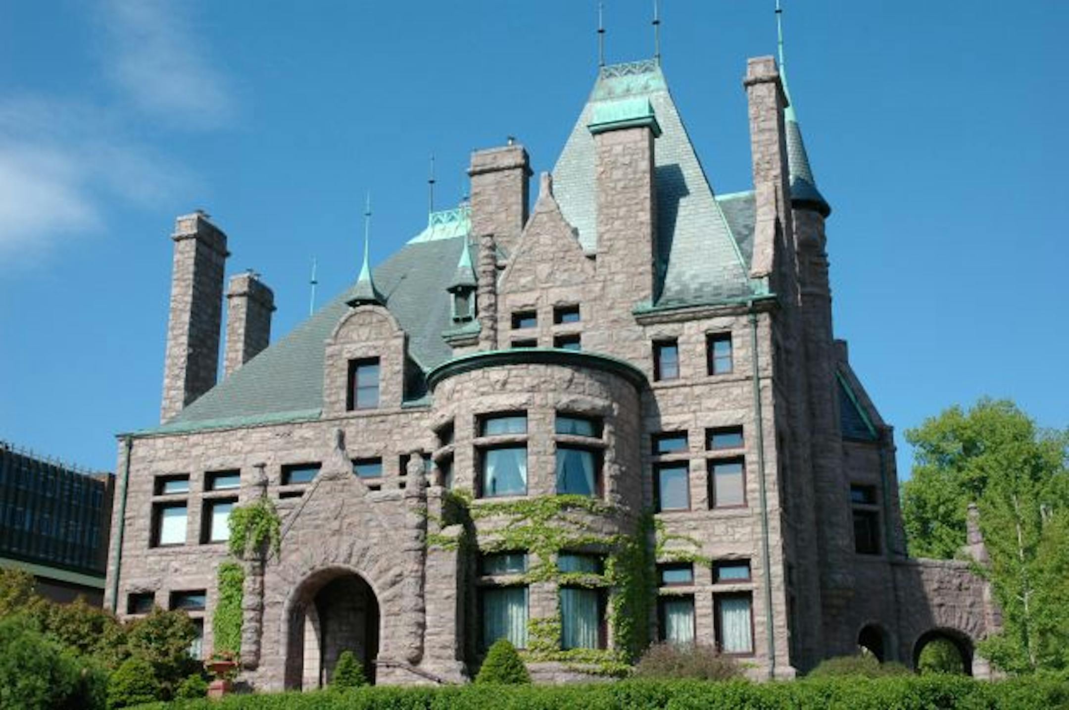 Exterior view, the Van Dusen mansion
