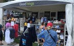 Shoppers at the Good Things tent, a Twin Cities retailer making its first appearance at the Minnesota State Fair this year.