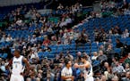 Many empty seats at Target Center in the first quarter of a Timberwolves game vs. the Utah Jazz in November 2016.