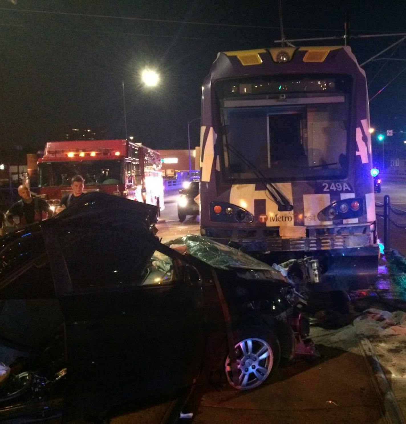 A photo from the scene following the fatal light rail crash that killed Nicolas Westlake in July 2017.