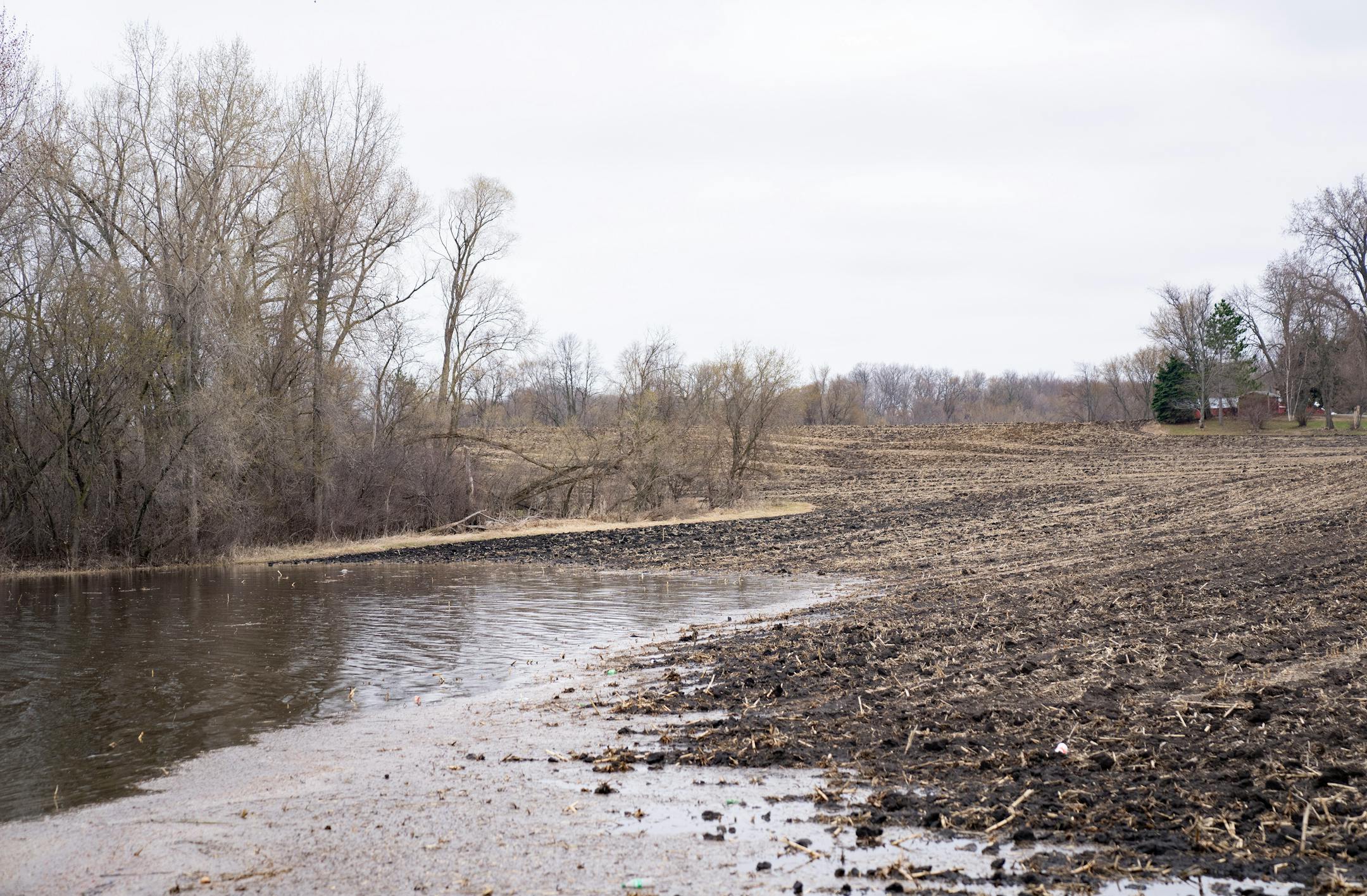 Floodwaters cover farmland near 90th St. SE just off County Road 17 on Wednesday, April 19, 2023, in Delano, Minn.