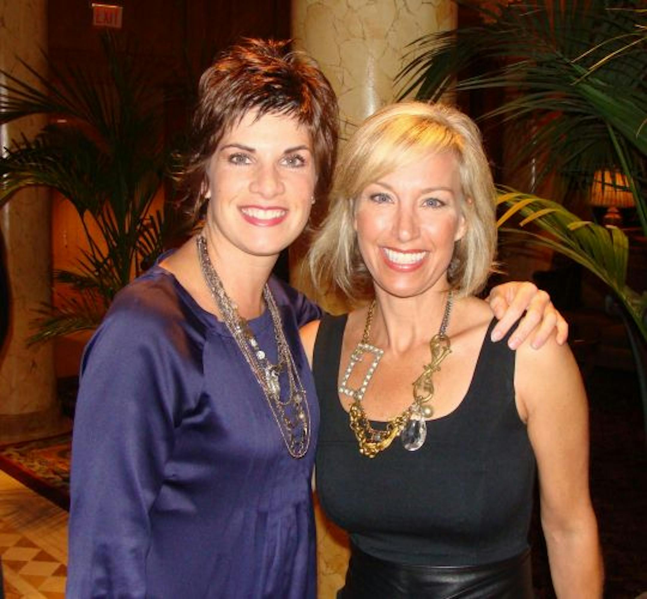 Lisa Shortridge, owner of La Rue Marche in Hudson, Wisc and jewelry designer Tamara Schafhauser, whose own store/studio is at La Rue Marche.