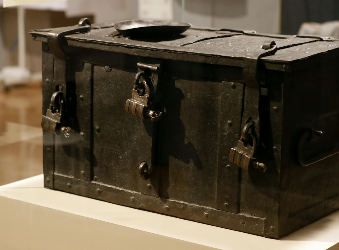 A lock box for money that Catholics paid for "indulgences''. at The Minneapolis Institute of Art Thursday October 20, 2016 in Minneapolis, MN. ] First exhibition marking 500th anniversary of Martin Luther's "Ninety-Five Theses" opens at the Minneapolis Institute of Art October 30. Jerry Holt / jerry. Holt@Startribune.com