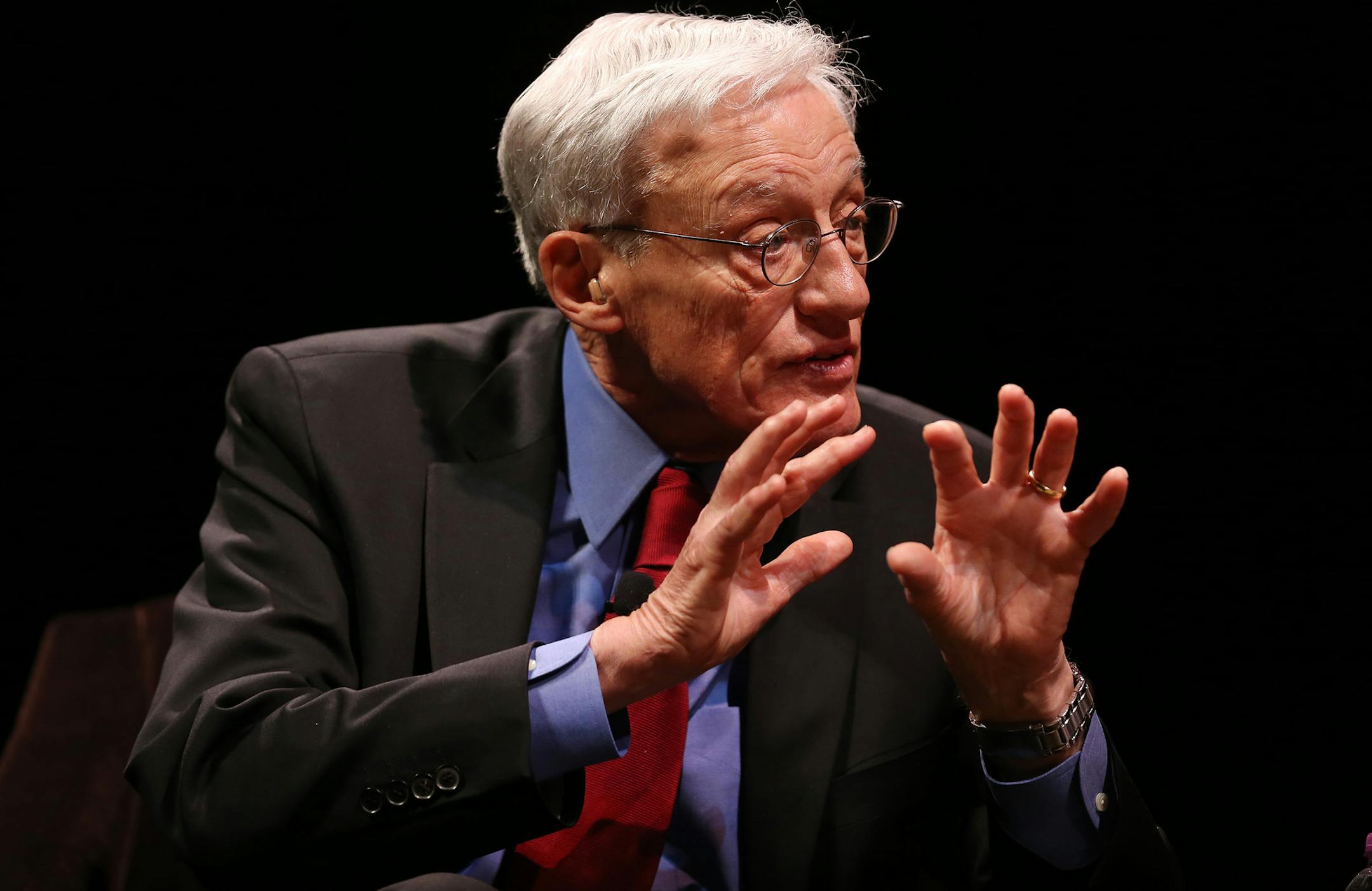 Past University of Minnesota president C. Peter Magrath participates in a panel discussion with six presidents of the University of Minnesota at Northrop Auditorium in Minneapolis on Monday, May 4, 2015. ] LEILA NAVIDI leila.navidi@startribune.com /