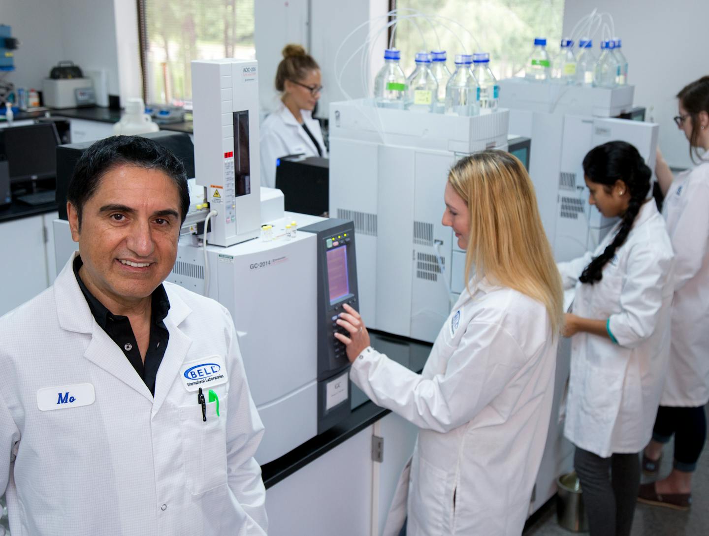 Mo Saremi, CEO of Bell International Laboratories, and research chemists pose for a portrait in the lab. ] COURTNEY PEDROZA &#x2022; courtney.pedroza@startribune.com Bell International Laboratories in Eagan, MN; Mo Saremi, CEO of Bell International Laboratories; July 21, 2017.