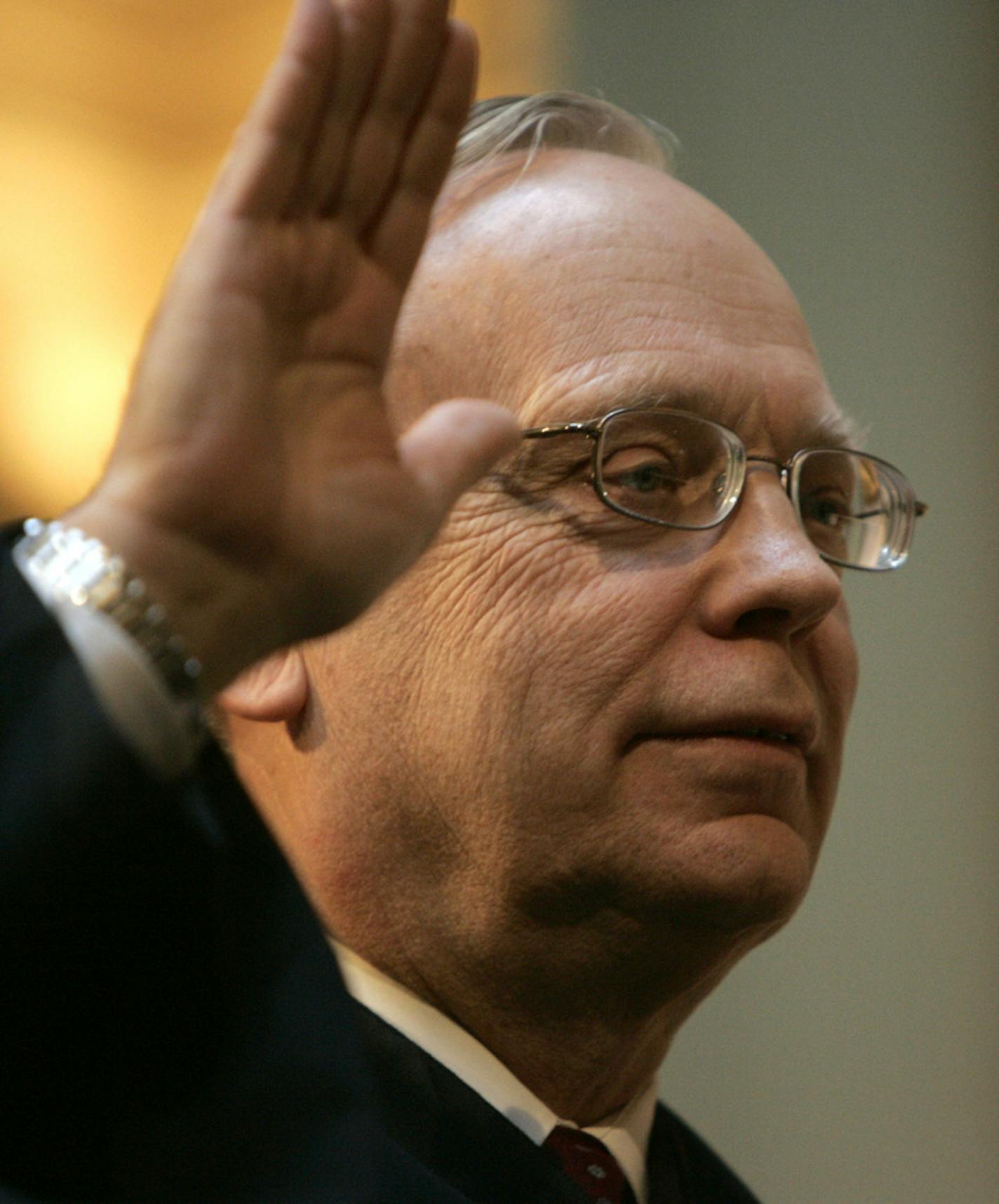 KYNDELL HARKNESS ï kharkness@startribune.com The Honorable Russell Anderson is being sworn in as Chief justice in the Minnesota Supreme Court.