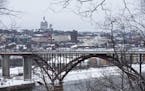The Cathedral of St. Paul is seen from the other side of the High Bridge in St. Paul on Tuesday, December 29, 2015.