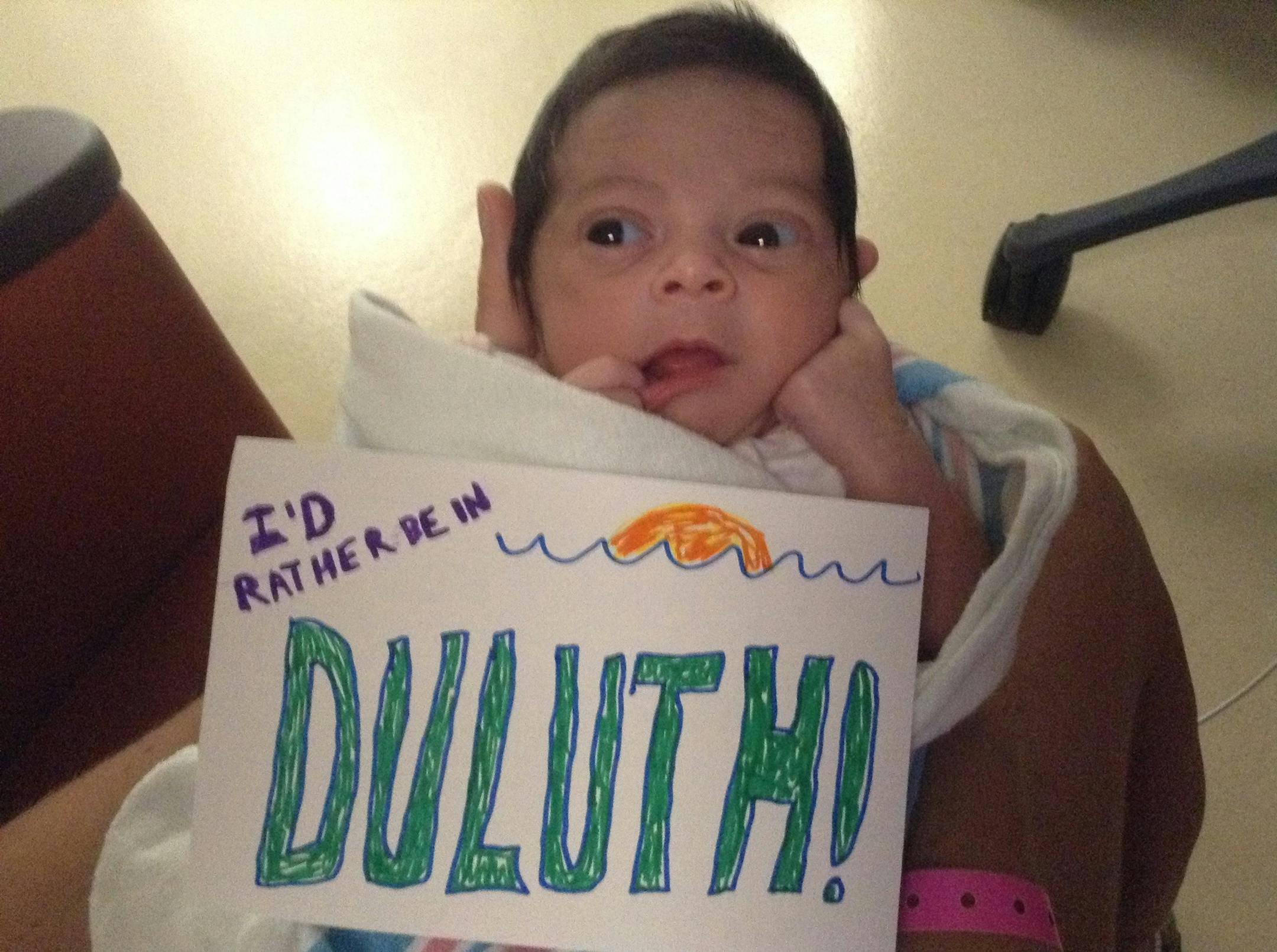 Photo provided by Michael Creger
Izzy Gaarder Creger was born in south Florida in late August. She's riding out Hurricane Irma in a hospital there as her adoptive parents, who live in Duluth, also experience their first hurricane.