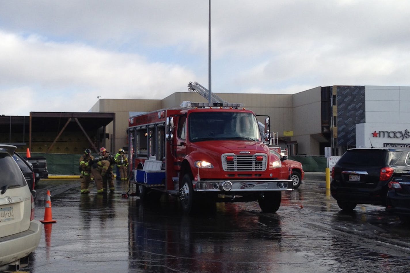 Fire fighters responded to a roof fire at the Macy's store at Ridgedale. The store is undergoing an expansion.