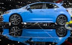 The 2019 Toyota Corolla Hatchback is shown, Wednesday, March 28, 2018, at the New York Auto Show. (AP Photo/Mark Lennihan) ORG XMIT: NYML401