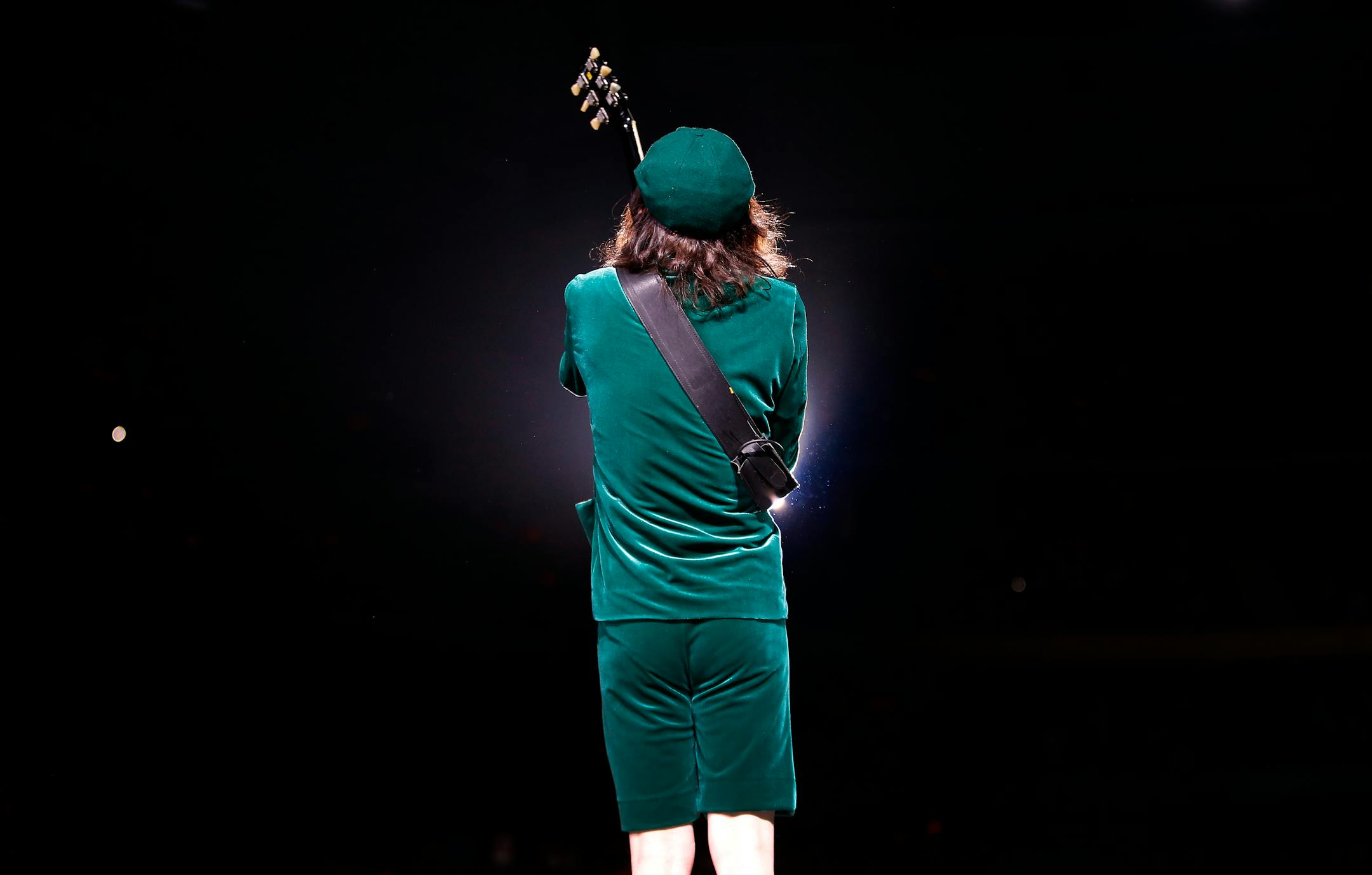 Lead guitar player Angus Young of AC/DC performed at the Xcel Energy Center on Sunday night. ] CARLOS GONZALEZ cgonzalez@startribune.com - February 14, 2016, New St. Paul, MN, Xcel Energy Center, AC/DC Concert