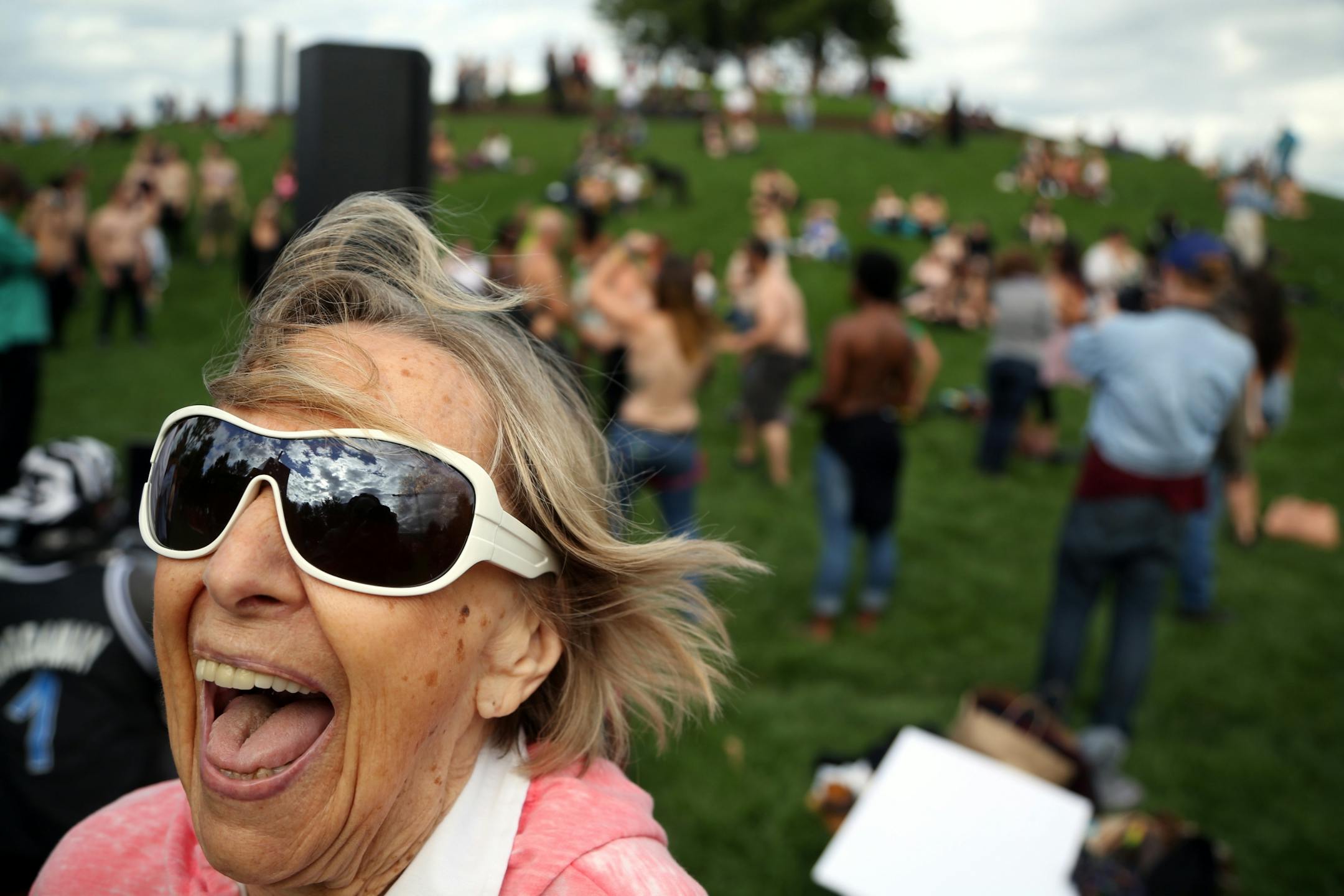 Kathleen Anderson says that she was happy to see the gathering at Gold Medal Park Sunday August 23, 2015 in Minneapolis, MN.