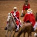 The Amigo De Los Pasos Drill Team, including Barry Moszer of Albert Lea, left, rode their Peruvian horses in formation during the breed demonstrations