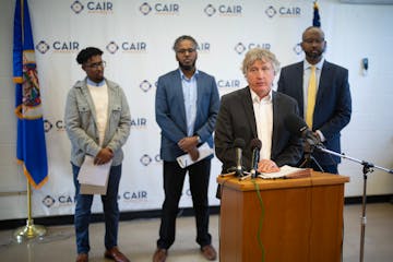 Minneapolis attorney Bruce Nestor spoke at a news conference at CAIR-Minnesota in Minneapolis Monday afternoon, November 27, 2023 to announce that a c