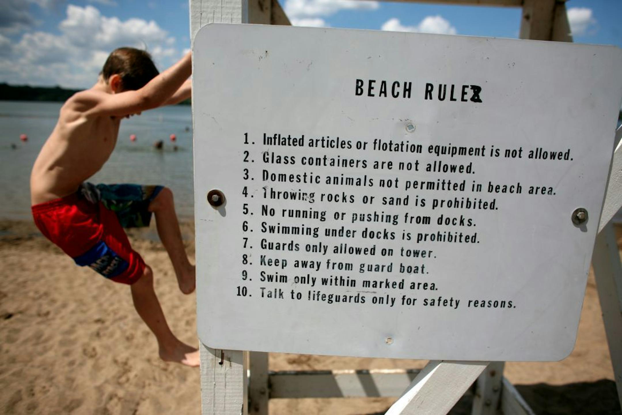 Beach rules from Lake Harriet in South Minneapolis.