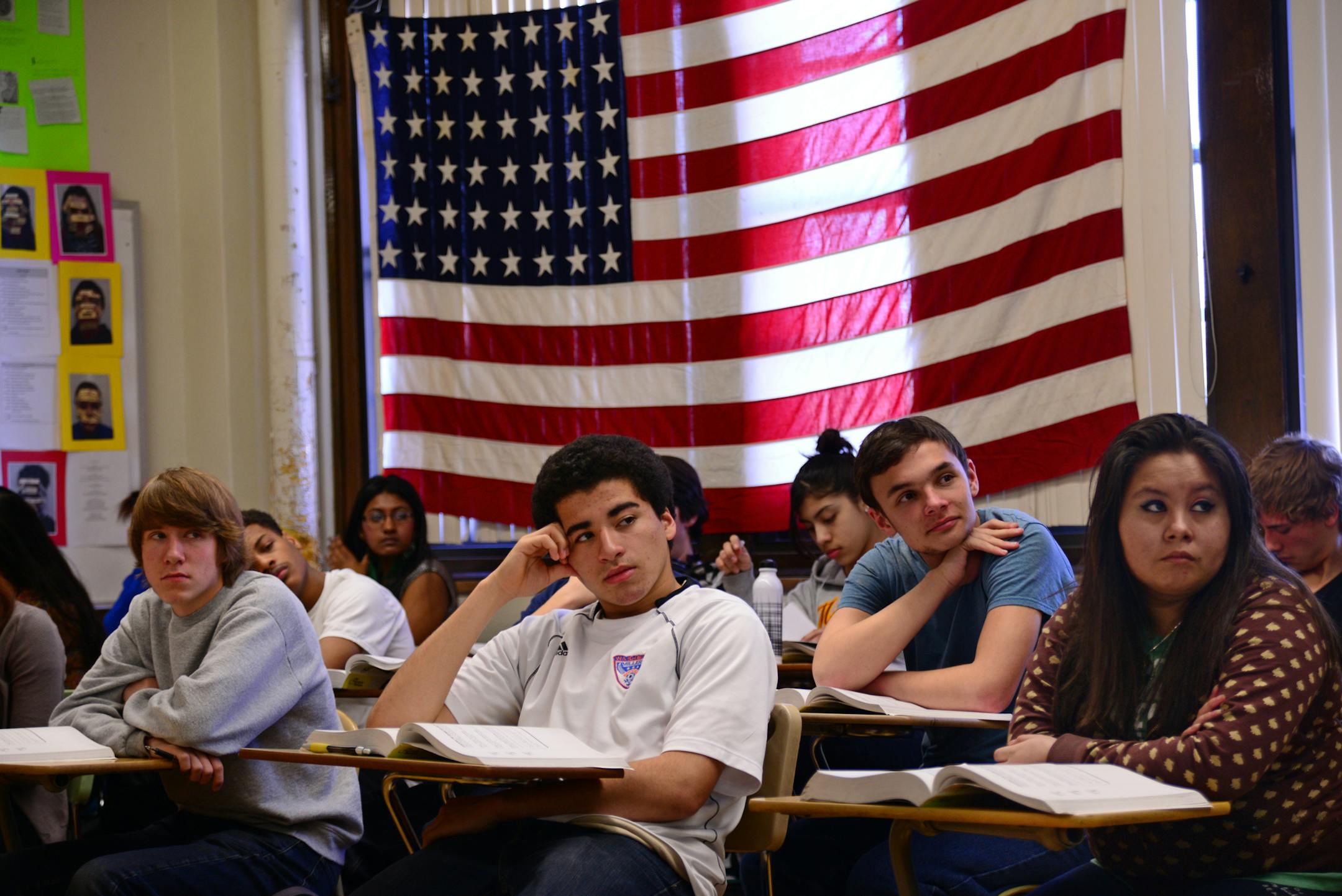 March 2013: Washburn High School students studying for the March 19 ACT test to be given to all Minneapolis juniors.