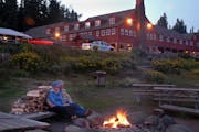 Nightly bonfires draw families to the beachfront at Lutsen Resort on Lake Superior.