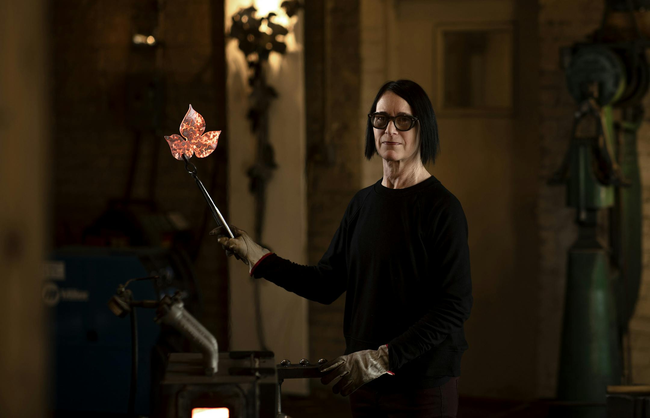 A portrait of metalworker Lisa Elias in her studio in northeast Minneapolis.] Jerry Holt • Jerry.Holt@startribune.com Portrait's of metalworker Lisa Elias.Tuesday January 7, 2020 in Minneapolis, MN.