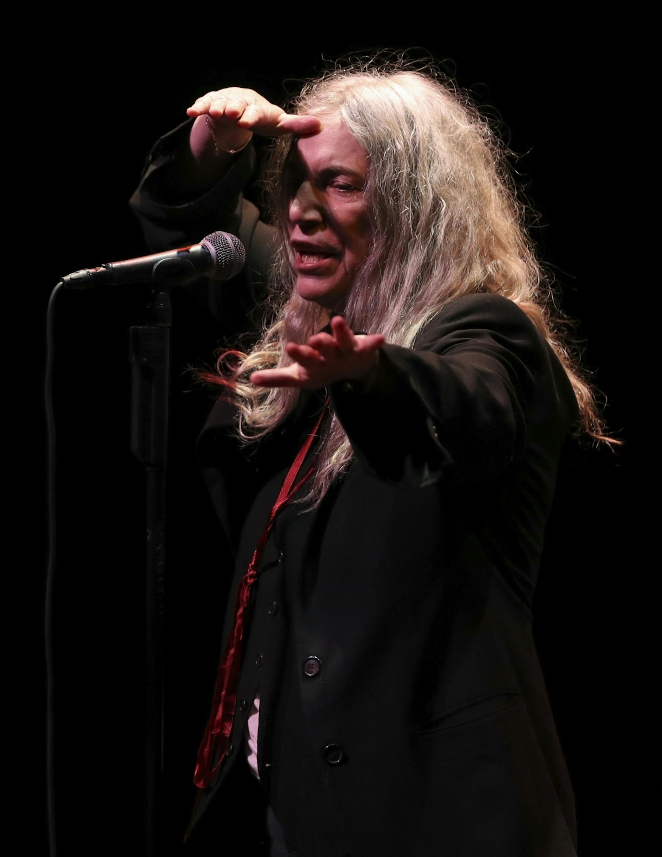 Patti Smith performing Gloria: In Excelsis Deo, the first song of her show at Northrop Auditorium Wednesday night.