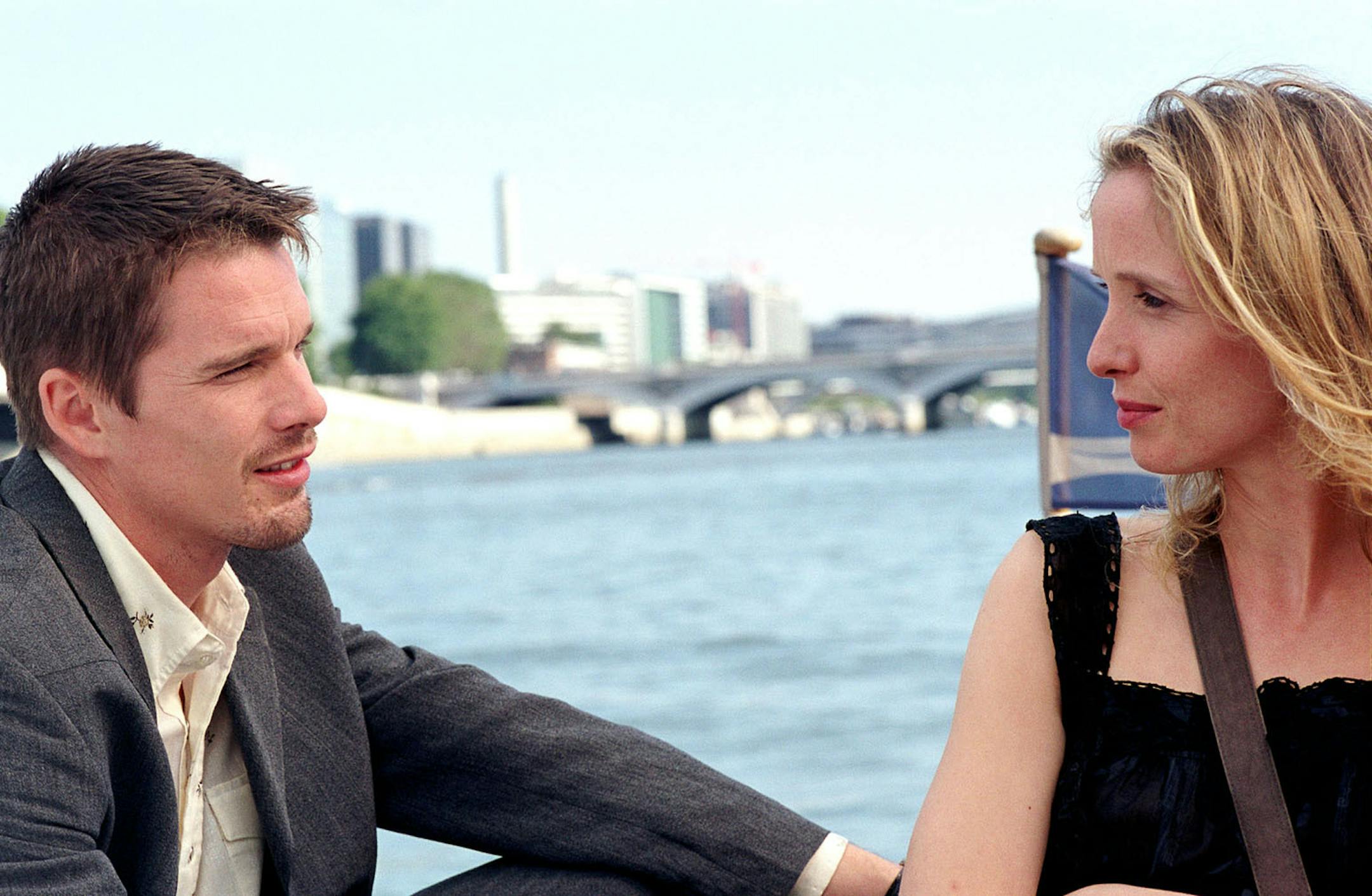 ßPhoto credit by Emilie de la Hosseraye. Ethan Hawke and Julie Delpy star as Jesse and Celine in Richard Linklater's "Before Sunset." ORG XMIT: MIN2013060314023235