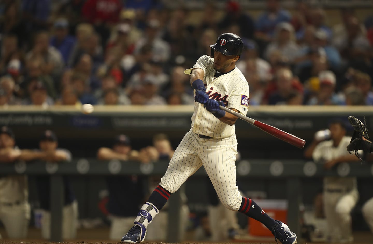 Twins left fielder Eddie Rosario swung for a two run homer in the third inning, scoring Jorge Polanco and giving the Twins a 3-0 lead. ] JEFF WHEELER &#xef; jeff.wheeler@startribune.com The Minnesota Twins faced the Chicago White Sox in an MLB baseball game Wednesday night, August 30, 2017 at Target Field in Minneapolis.