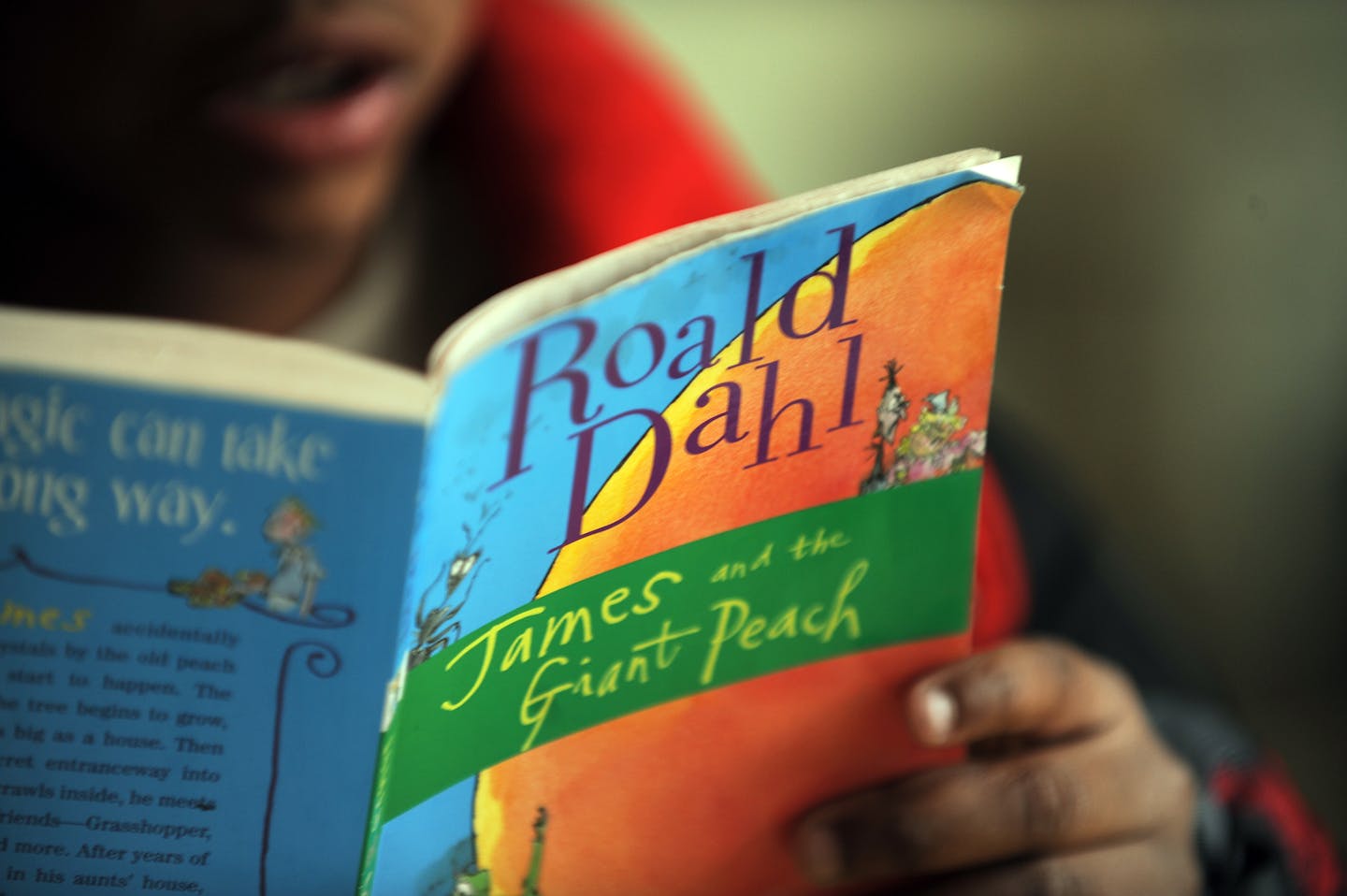 "James and the Giant Peach" is among the Roald Dahl books that have been modified. MUST CREDIT: Photo for The Washington Post by Astrid Riecken.