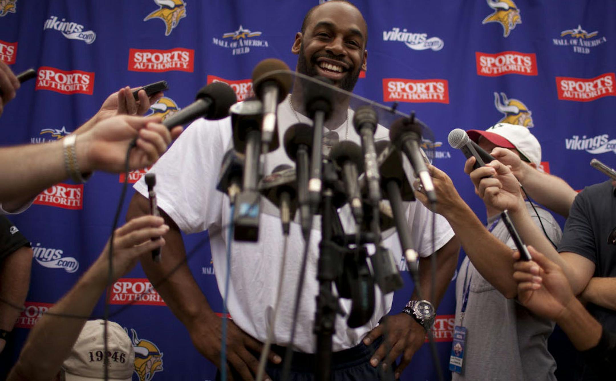 Newest Vikings quarterback Donovan McNabb says he has "five or six more years left" before retiring. The Vikings reported for training camp Sunday in Mankato.