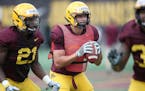 Gophers linebacker Blake Cashman took to the field for drills during the Gophers football practice at Gibson-Nagurski Football Complex, Saturday, Augu