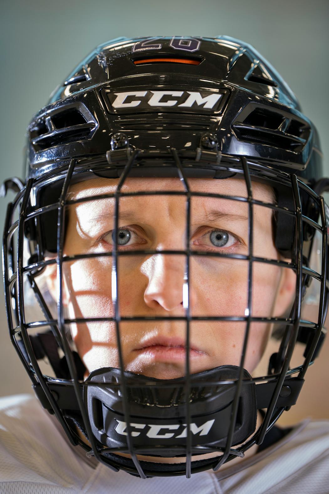 PWHL Minnesota player Kendall Coyne Schofield posed for a portrait after practice at Tria Rink in St. Paul on Jan. 12.