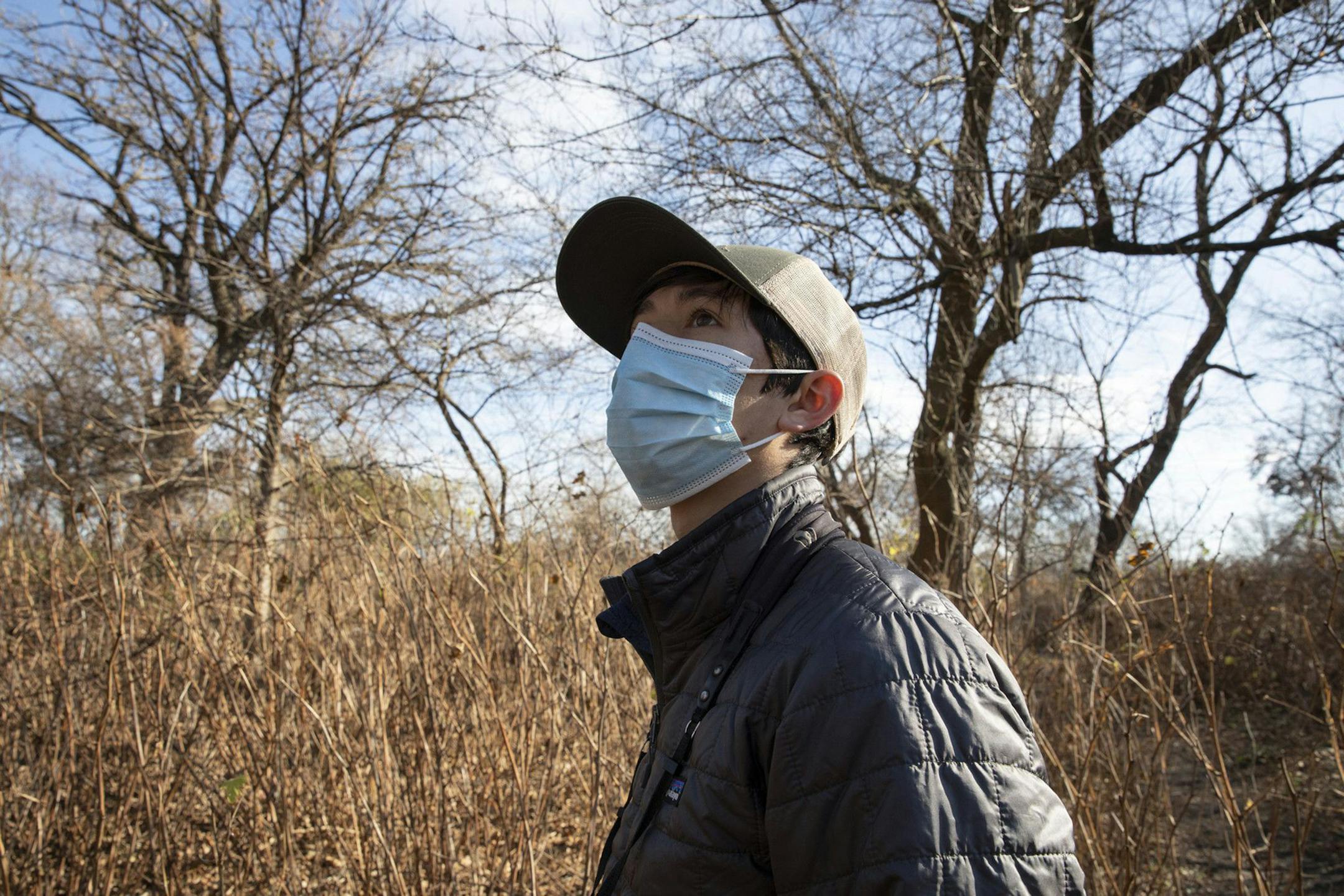 Isoo O'Brien takes a walk for bird watching. The Evanston high school senior is expected to break the Cook County record for individual bird species spotted in a year, clocking 282 species by the end of October.
