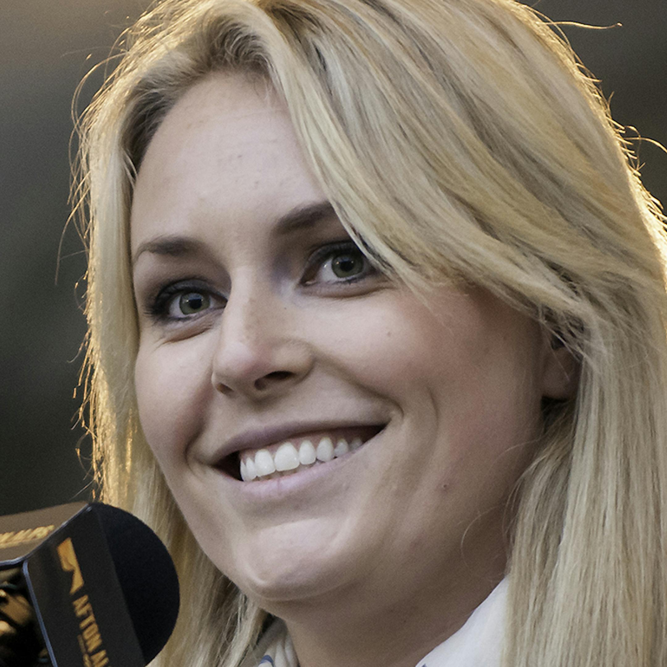 Lindsey Vonn, the first American woman to win an Olympic Gold medal for downhill skiing, spoke to a crowd of fans at Afton Alps in Hastings, Minnesota, on Friday, October 4, 2013. Vonn returned to Afton Alps to greet her Minnesotan fans, sign autographs, and talk about her early days of skiing in Minnesota. ORG XMIT: MIN1310051418431330