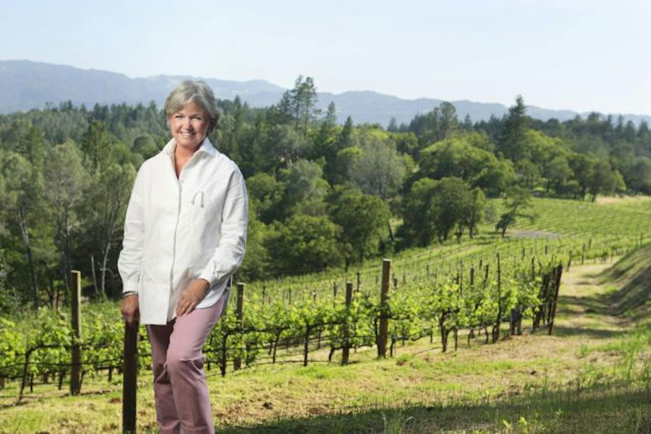 Betty O'Shaughnessy, a native of Marshall, Minn., most enjoys walking around her vineyard, especially on Napa's Howell Mountain.