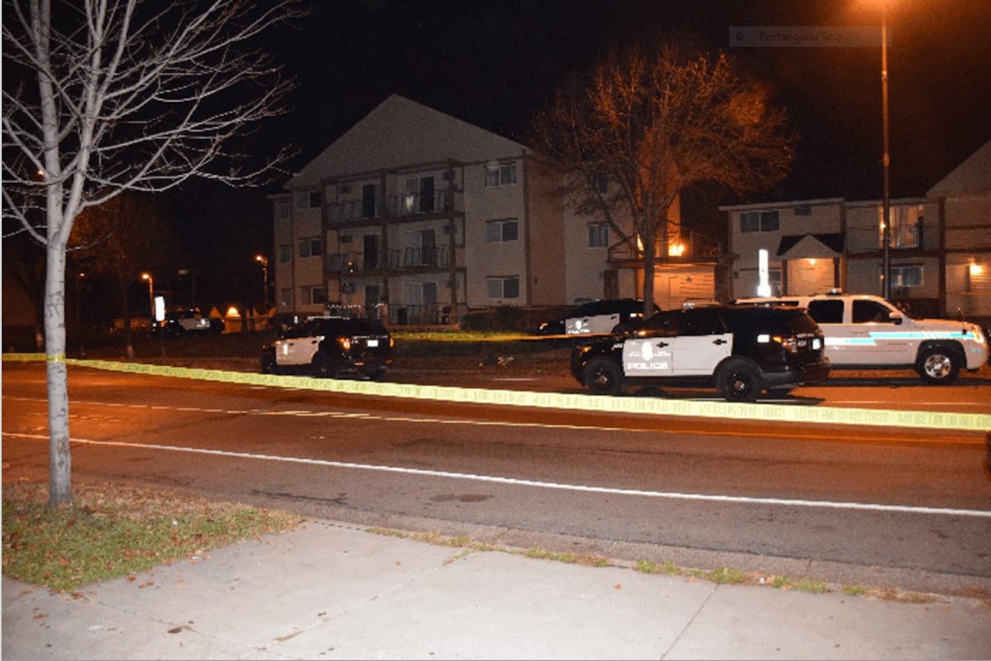 The view of the Jamar Clark crime scene from the Elks Lodge across the street, where numerous people witnessed the incident.