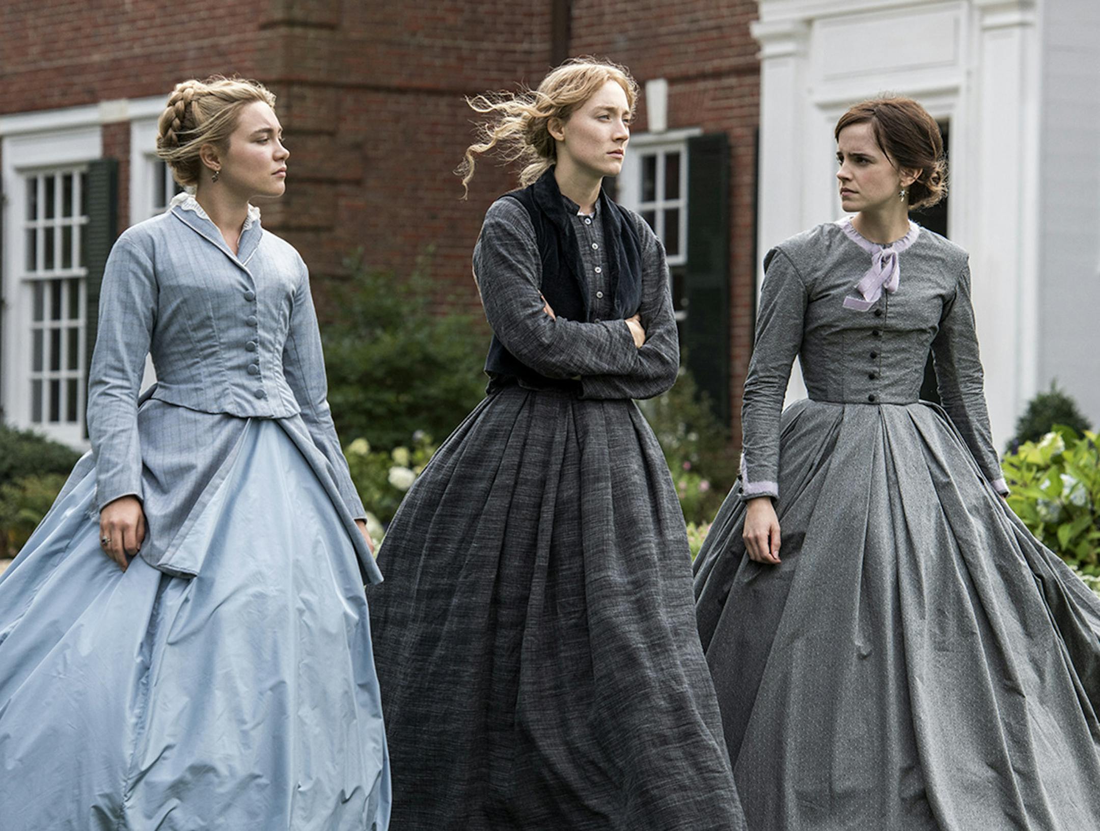Florence Pugh, Saoirse Ronan and Emma Watson in "Little Women."