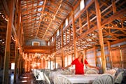 Jeanette Schnoor prepared the barn for a Friday wedding. ] GLEN STUBBE * gstubbe@startribune.com Thursday, September 1, 2016 Sponsel's Minnesota Harve
