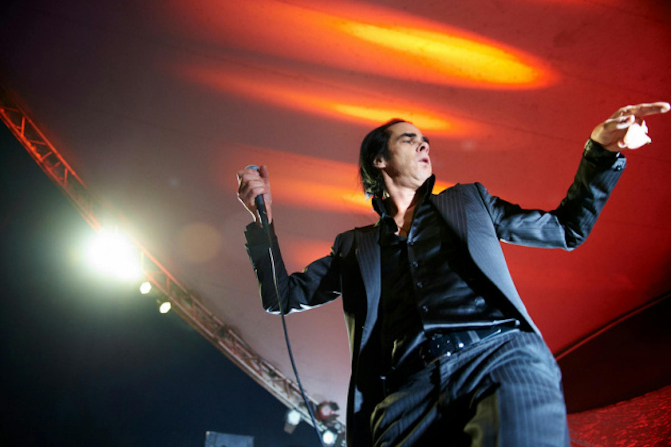 Nick Cave haunted the stage during Wednesday's opening song "Higgs Boson Blues." / Tony Nelson photo