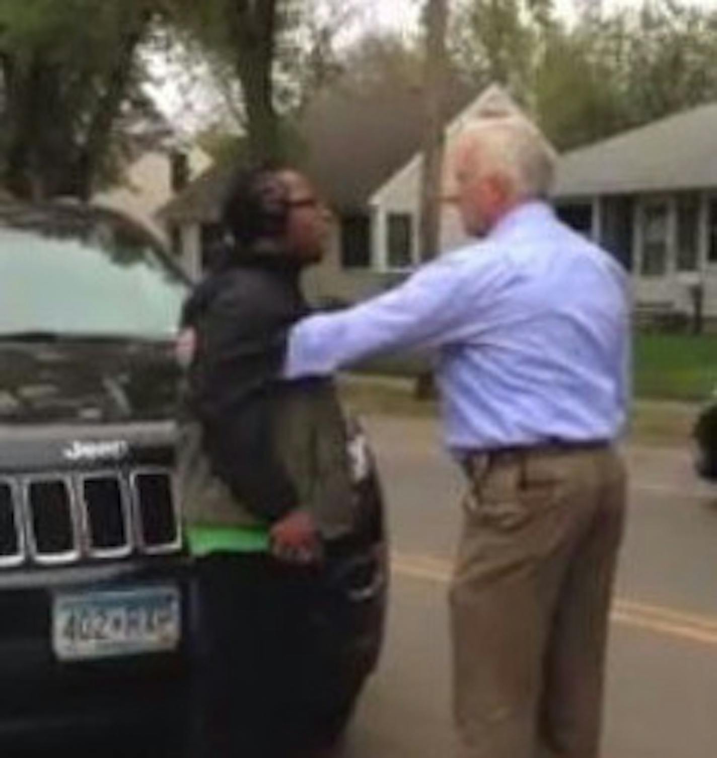 A video of an Edina police officer stopping and arresting a black man walking on a street around a construction area has gone viral on social media.