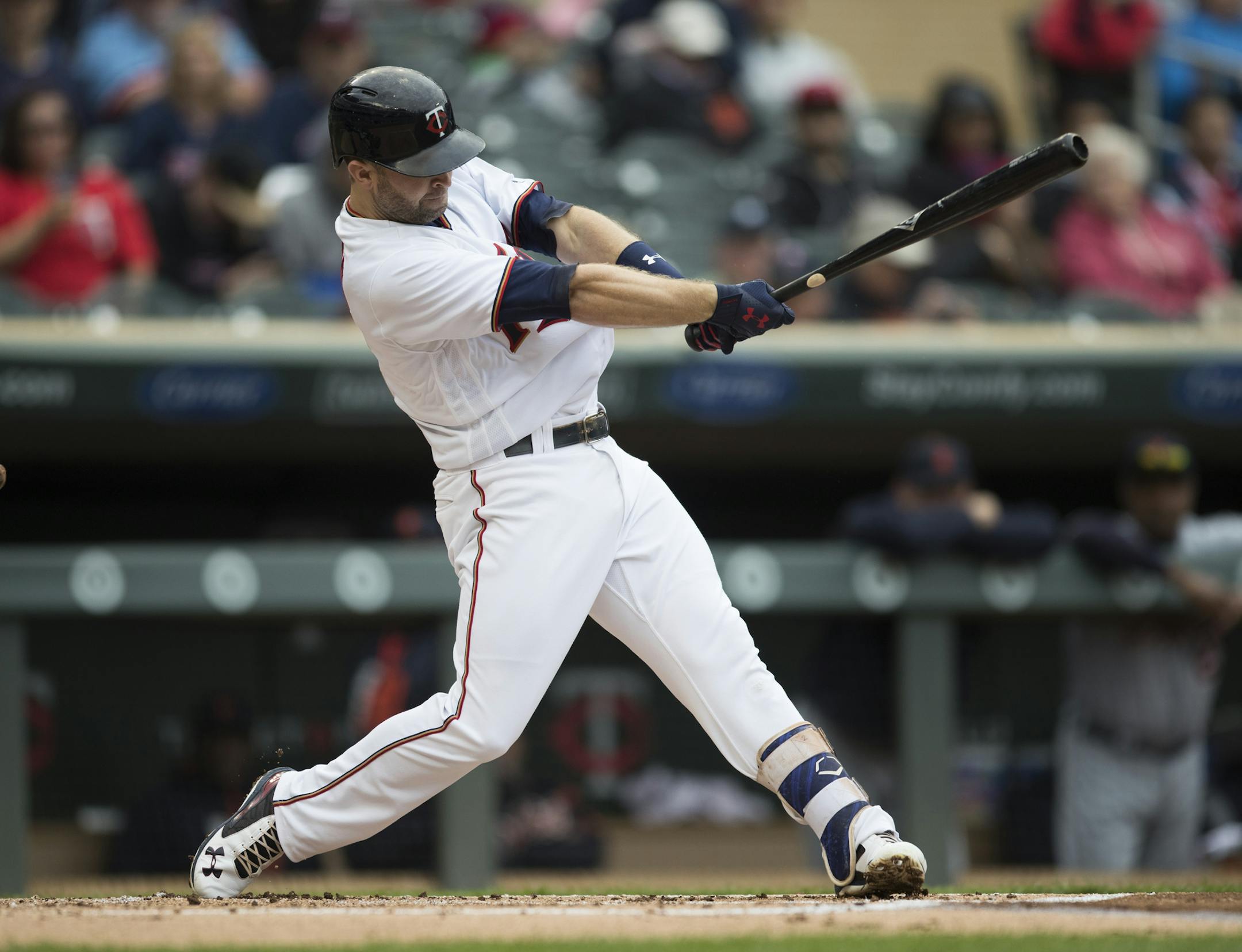 Minnesota Twins second baseman Brian Dozier (2) hit a double in the bottom of the first inning. ] RENEE JONES SCHNEIDER &#x2022; renee.jones@startribune.com The Minnesota Twins verses Detroit Tigers on October 1, 2017, at Target Field in Minneapolis, Minn.