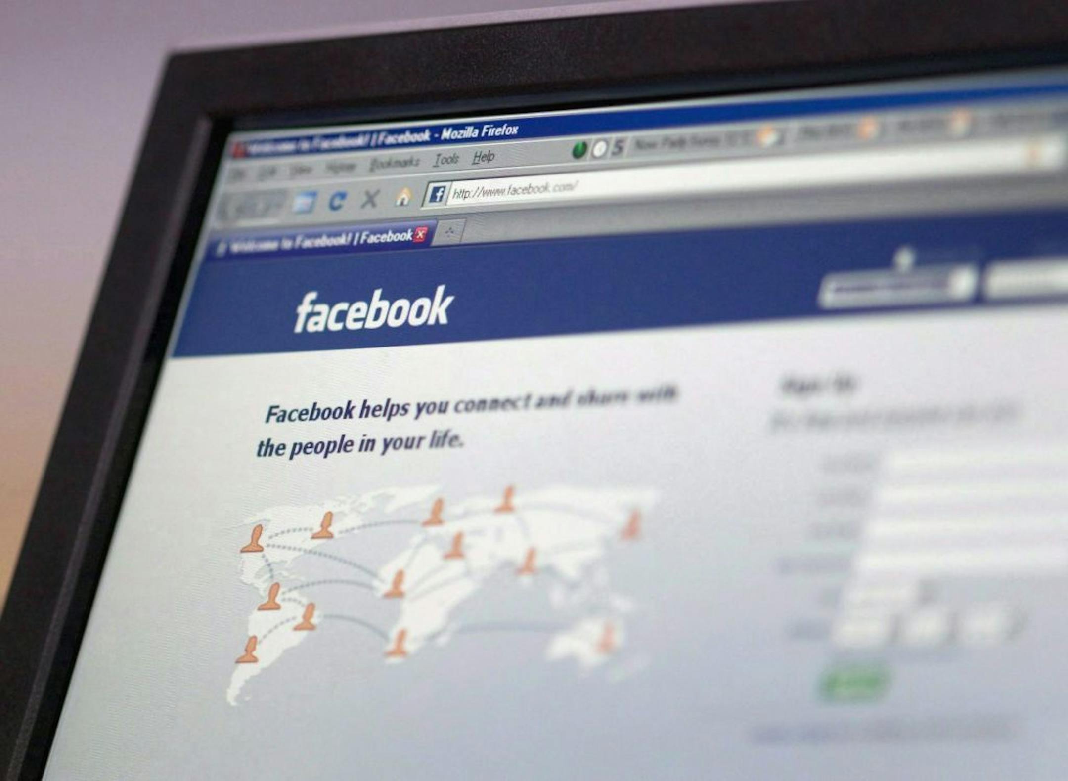 The Facebook login page
