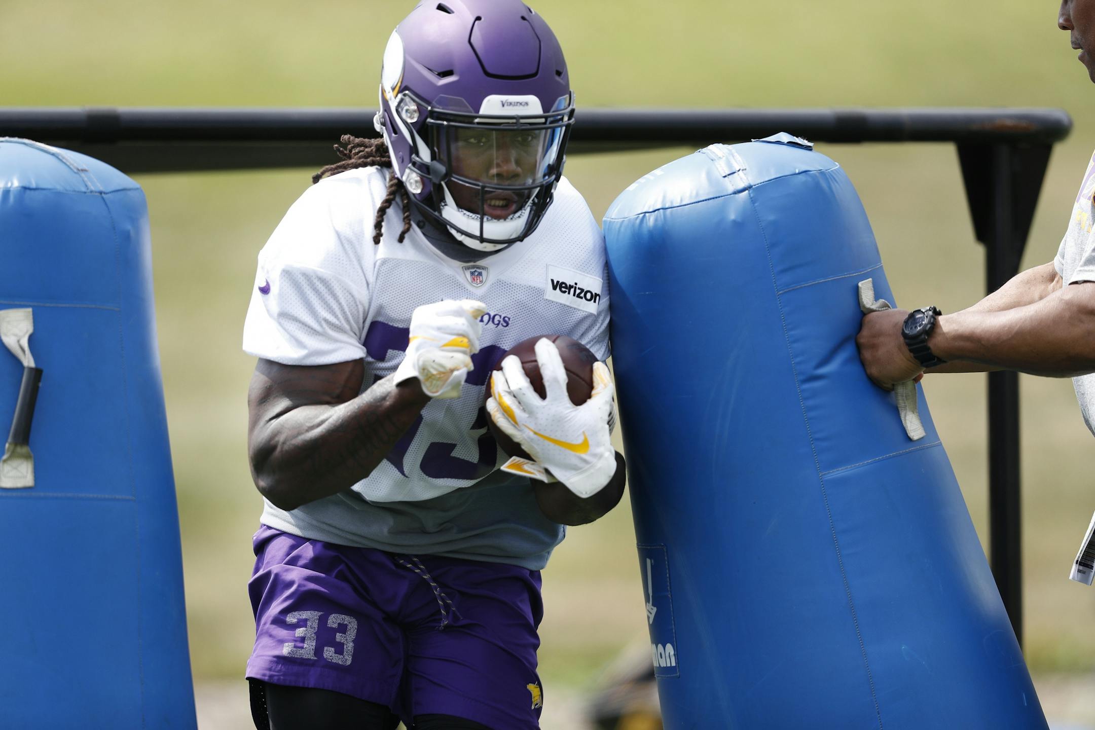 Minnesota Vikings running back Dalvin Cook (33) during Minnesota Vikings training camp at TCO Performance center Sunday July 29, 2018 in Eagan, MN.