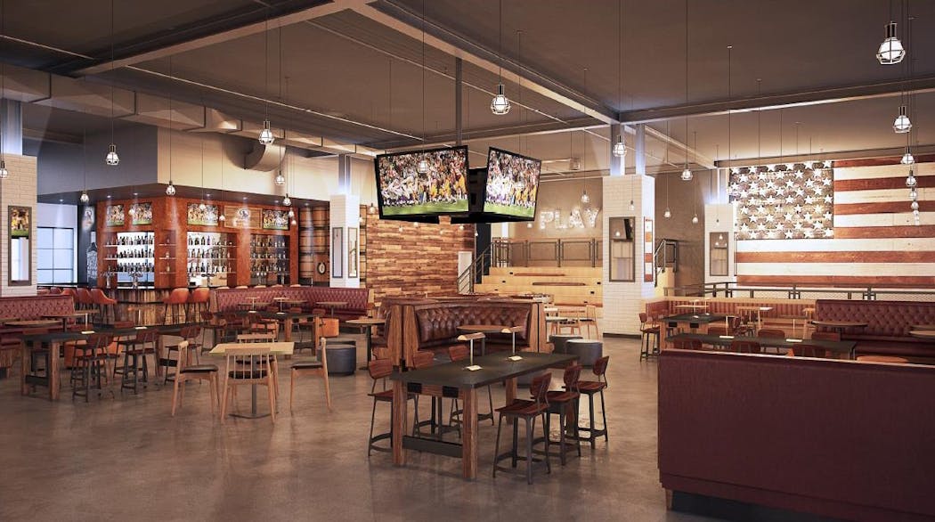 A rendering of Revolution Food Hall in the Rosedale Mall.