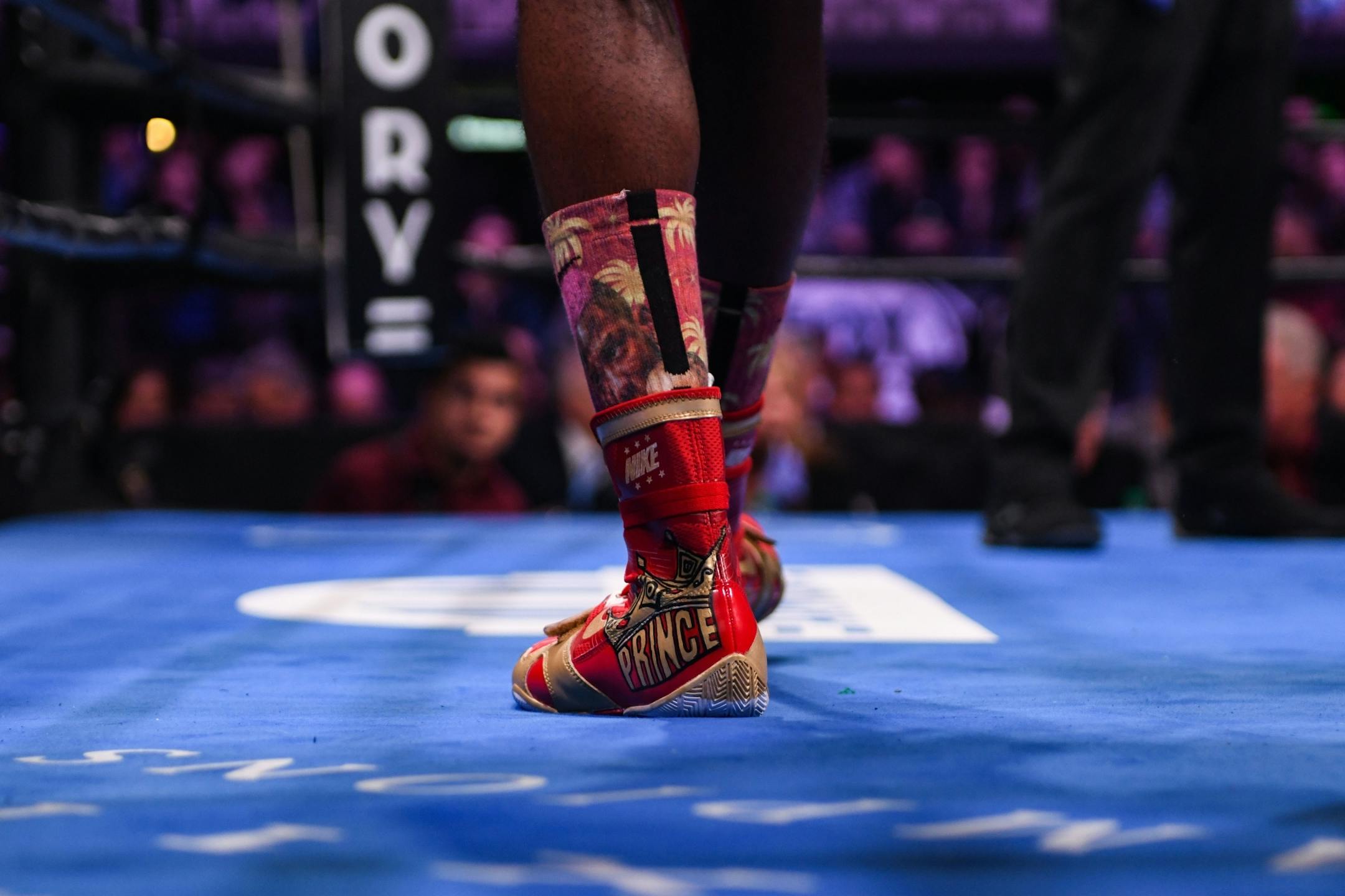 Chris Colbert (Prince) walked around the ring before his match against Mario Briones.